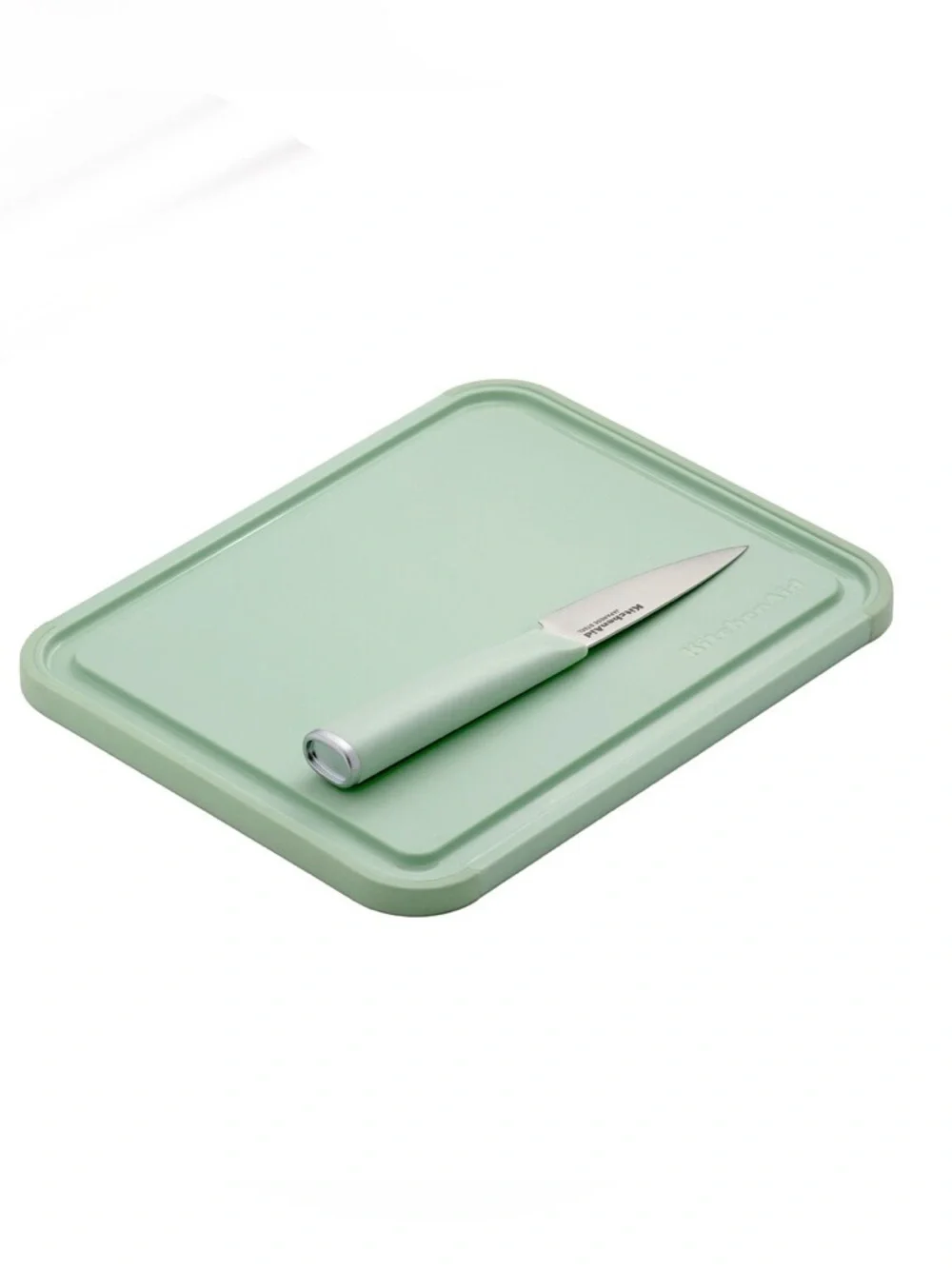 KitchenAid Light Green 8x10 Cutting Board & 3.5 Paring Knife , BPA-Free